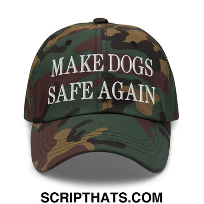 Make Dogs Safe Again Embroidered Dad Hat Green Camo