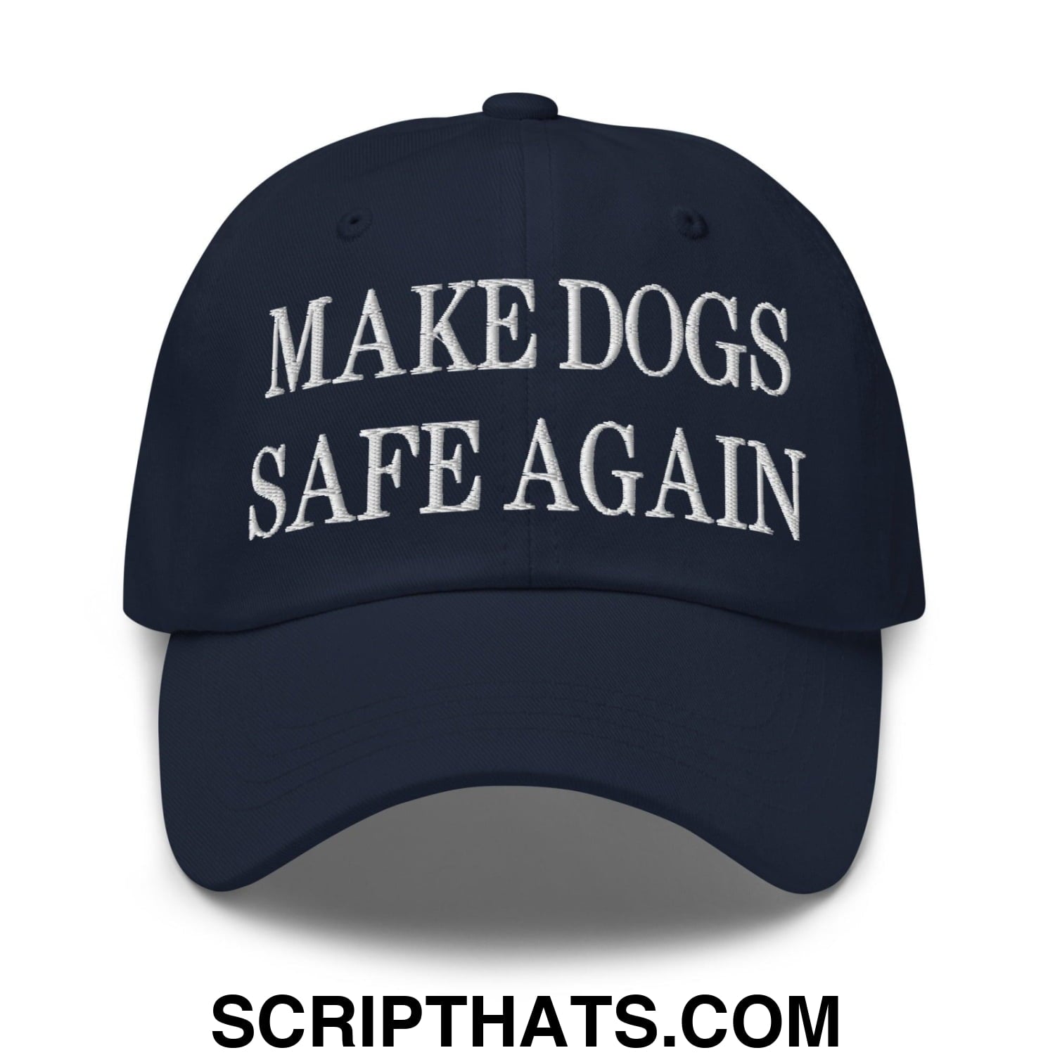 Make Dogs Safe Again Embroidered Dad Hat Navy