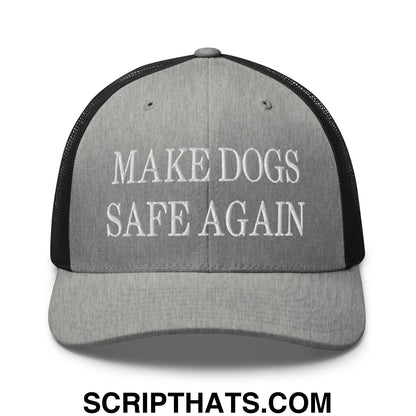 Make Dogs Safe Again Embroidered Mesh Trucker Hat Heather Black