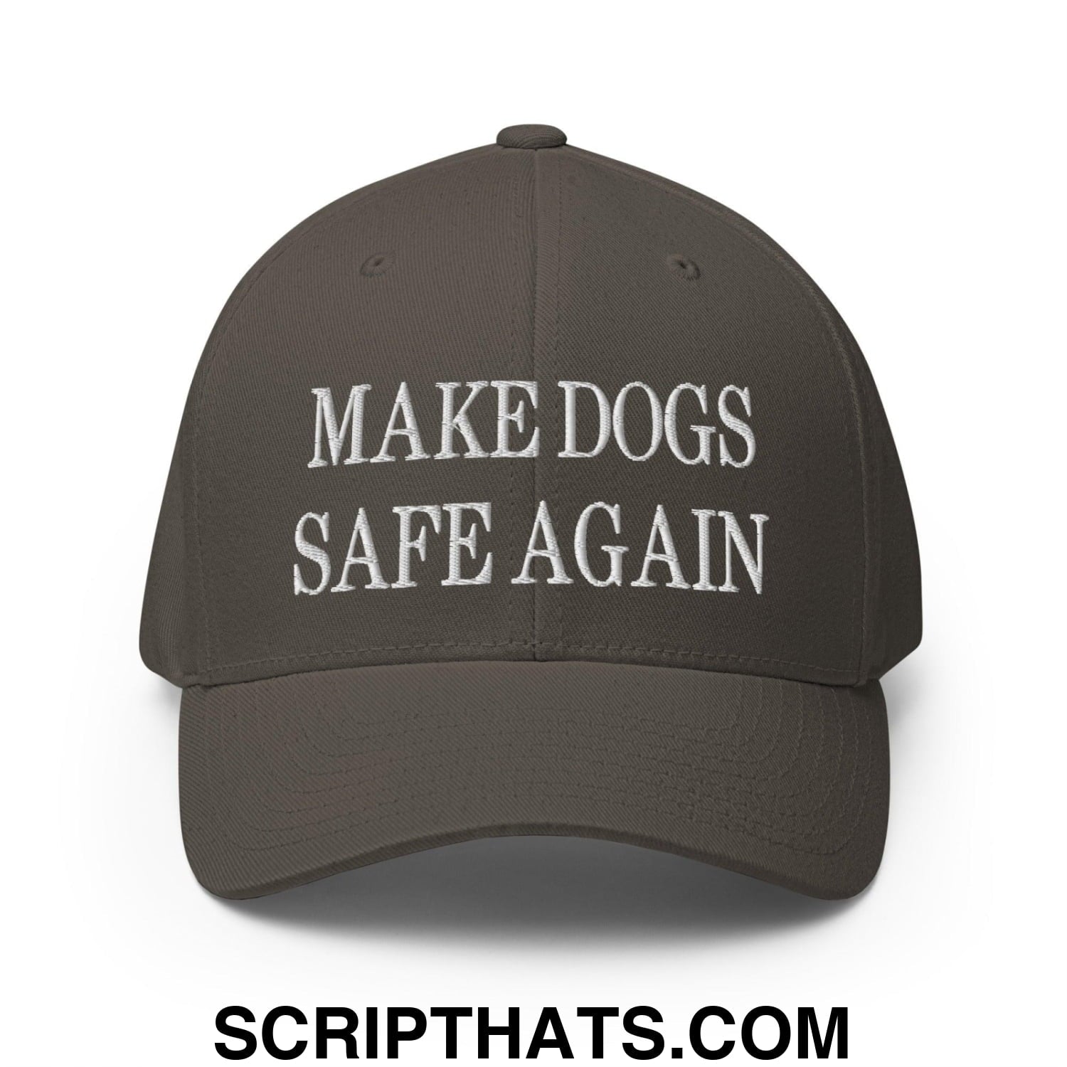 Make Dogs Safe Again Embroidered Stretch Fit Baseball Hat Dark Grey