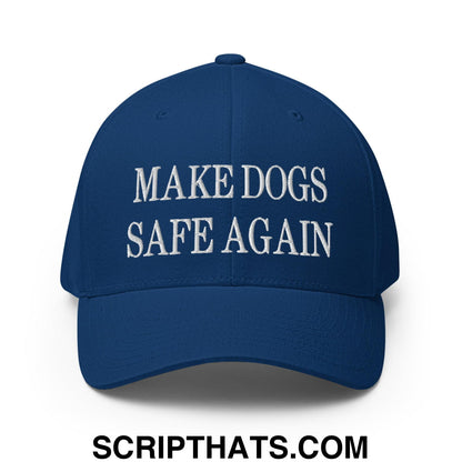 Make Dogs Safe Again Embroidered Stretch Fit Baseball Hat Royal Blue