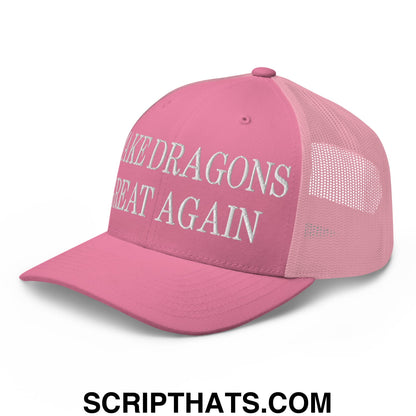 Make Dragons Great Again Embroidered Mesh Trucker Hat Pink