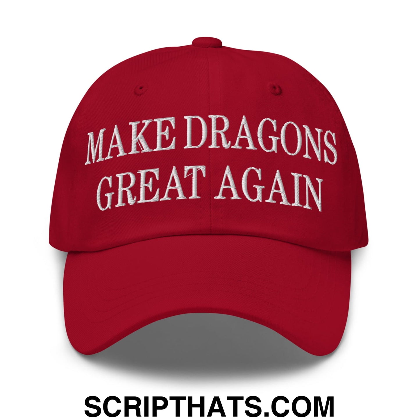 Make Dragons Great Again Embroidered Unstructured Dad Hat Cranberry