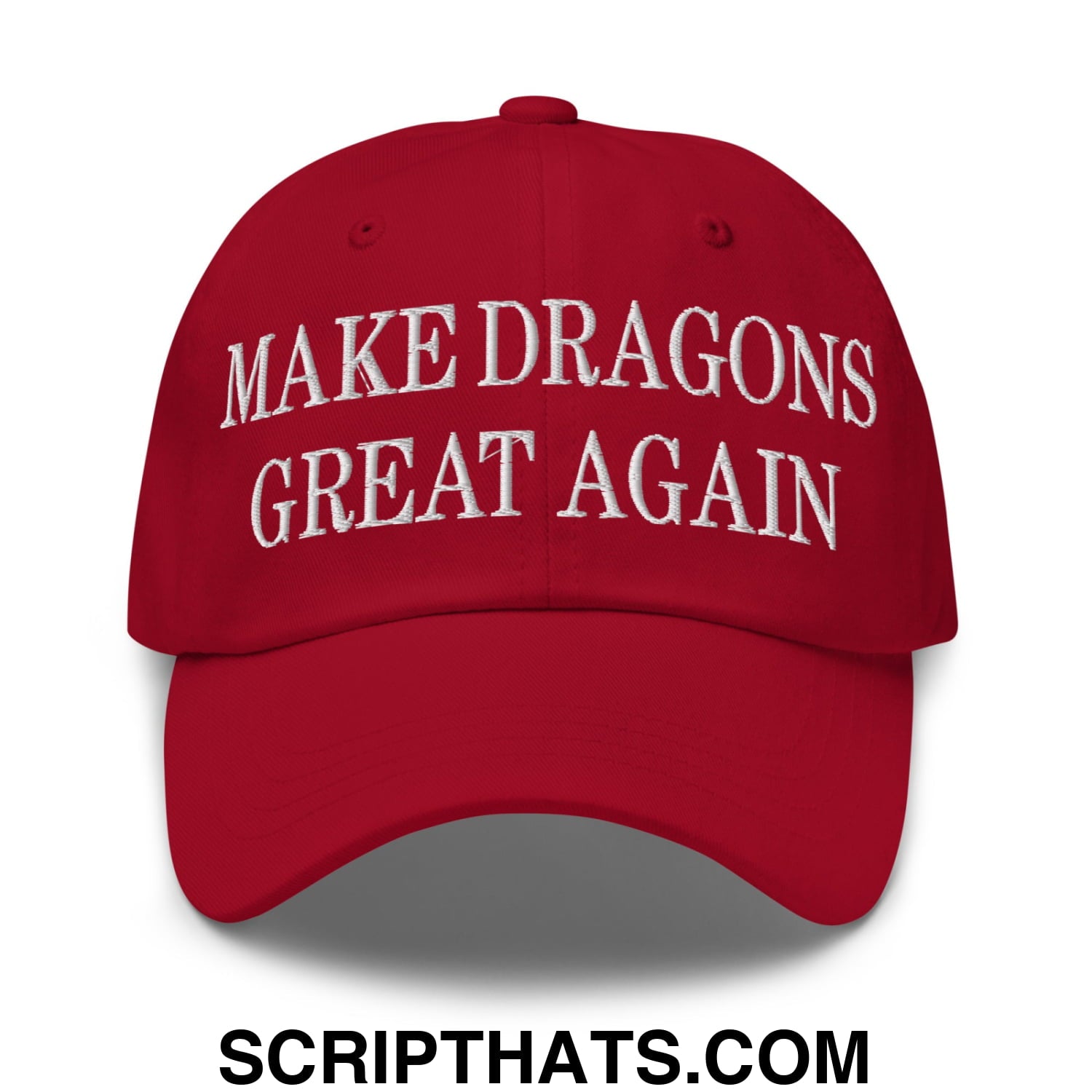 Make Dragons Great Again Embroidered Unstructured Dad Hat Cranberry