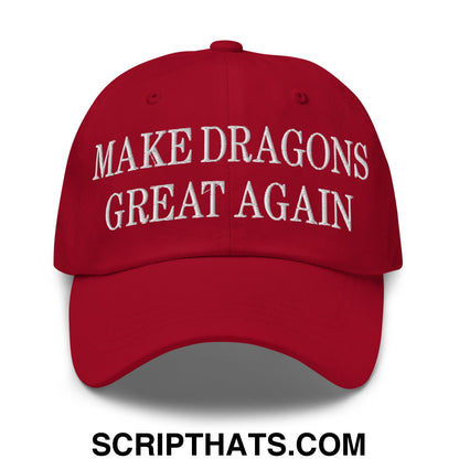 Make Dragons Great Again Embroidered Unstructured Dad Hat Cranberry