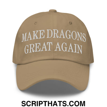 Make Dragons Great Again Embroidered Unstructured Dad Hat Khaki