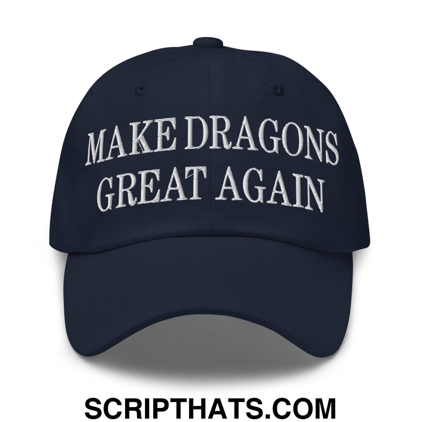 Make Dragons Great Again Embroidered Unstructured Dad Hat Navy