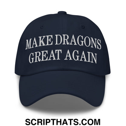 Make Dragons Great Again Embroidered Unstructured Dad Hat Navy