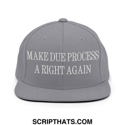 Make Due Process a Right Again Embroidered Flat Bill Brim Snapback Hat Silver