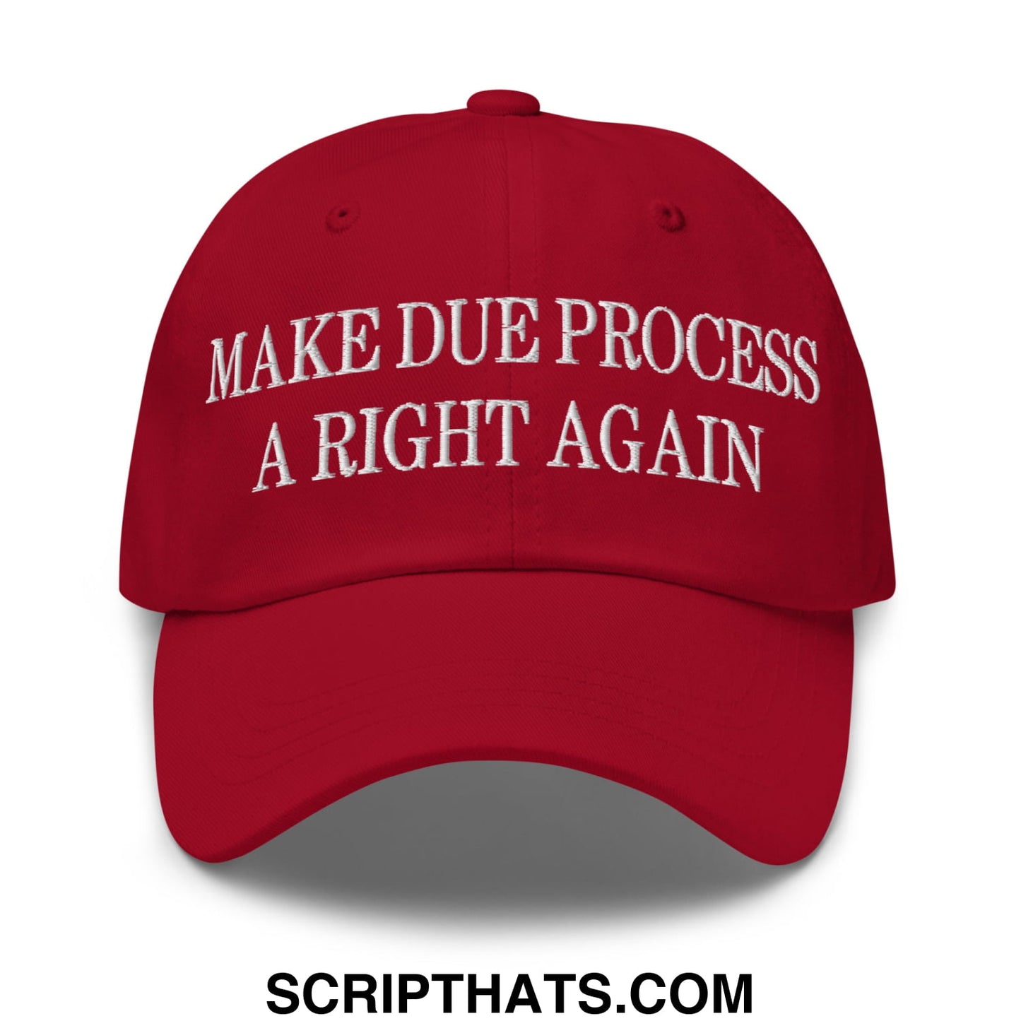Make Due Process a Right Again Embroidered Unstructured Dad Hat Cranberry