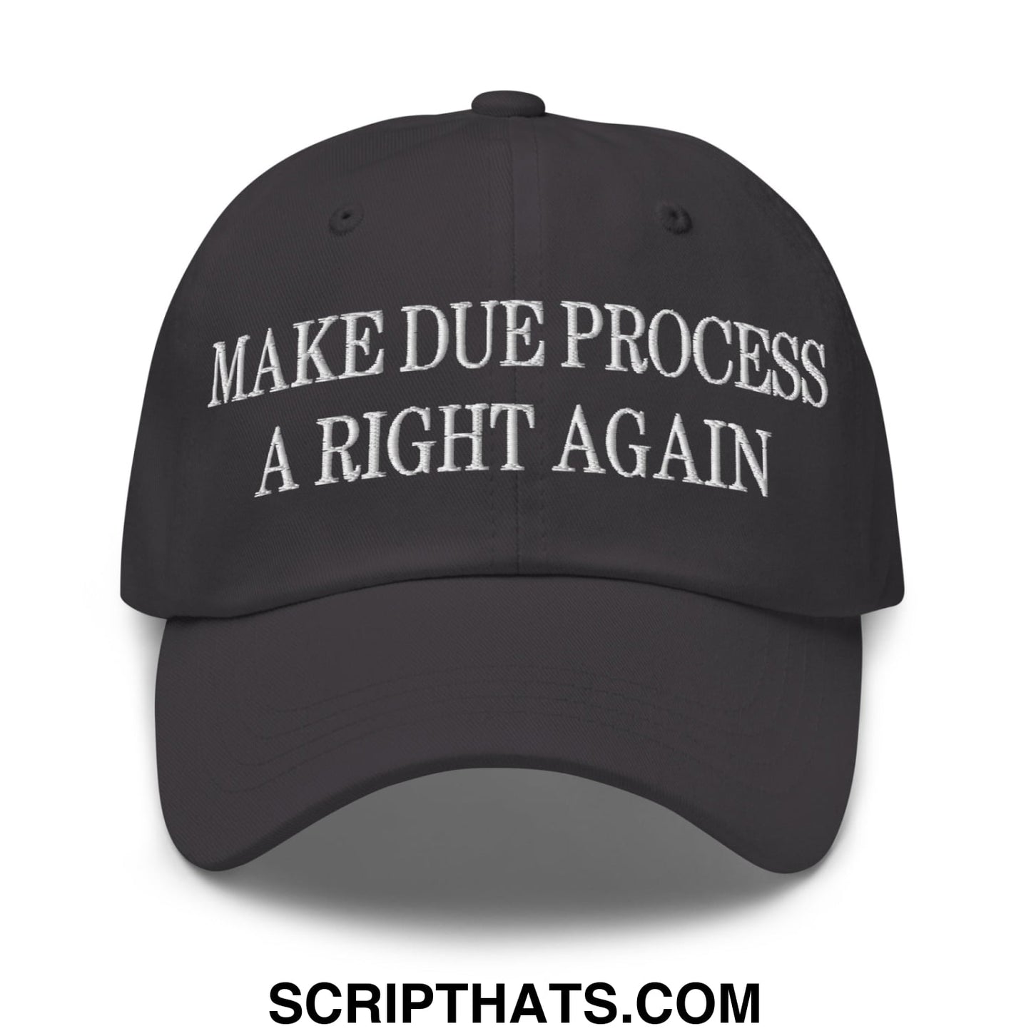 Make Due Process a Right Again Embroidered Unstructured Dad Hat Dark Grey
