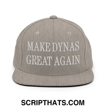 Make Dynas Great Again Embroidered Flat Bill Brim Snapback Hat Heather Grey
