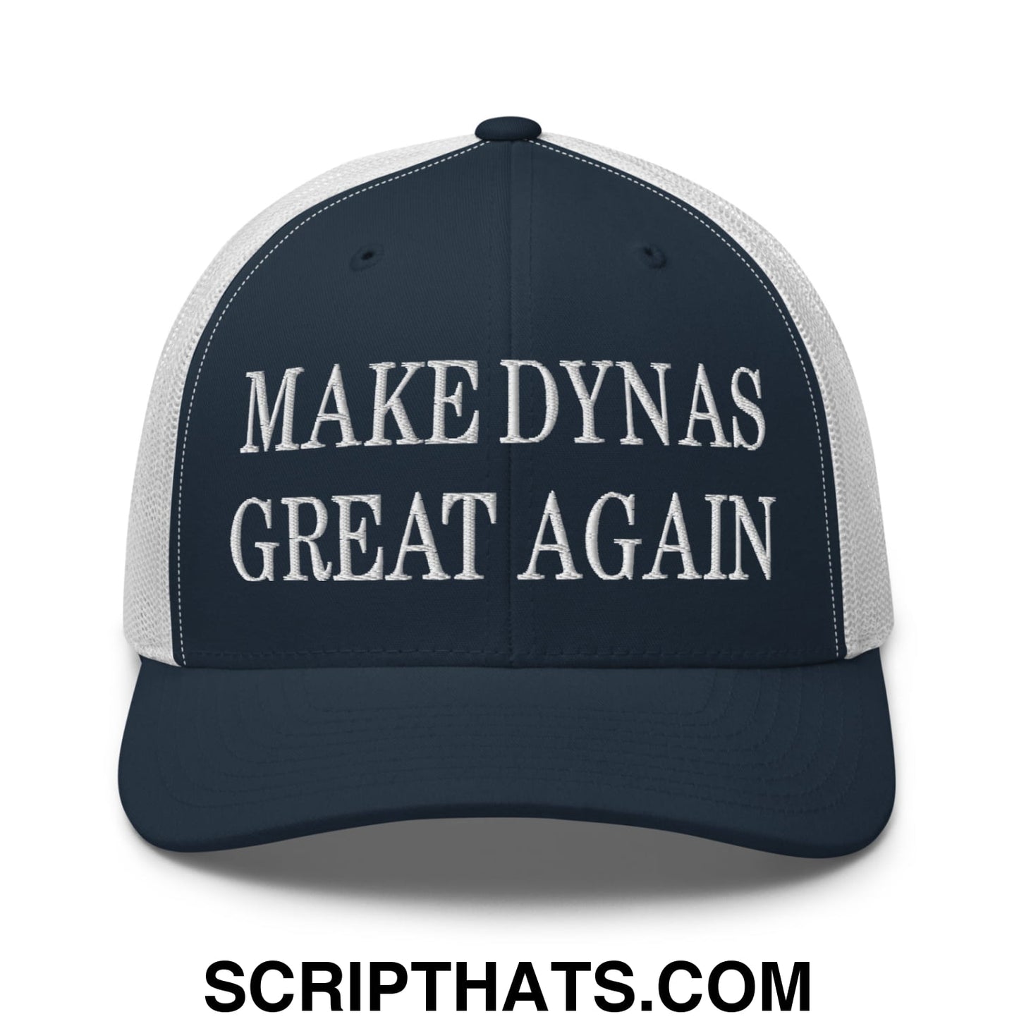 Make Dynas Great Again Embroidered Mesh Trucker Hat Navy White