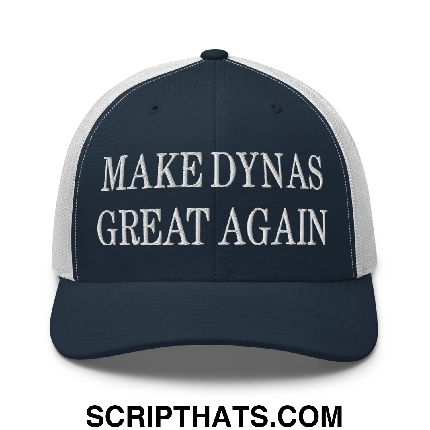 Make Dynas Great Again Embroidered Mesh Trucker Hat Navy White