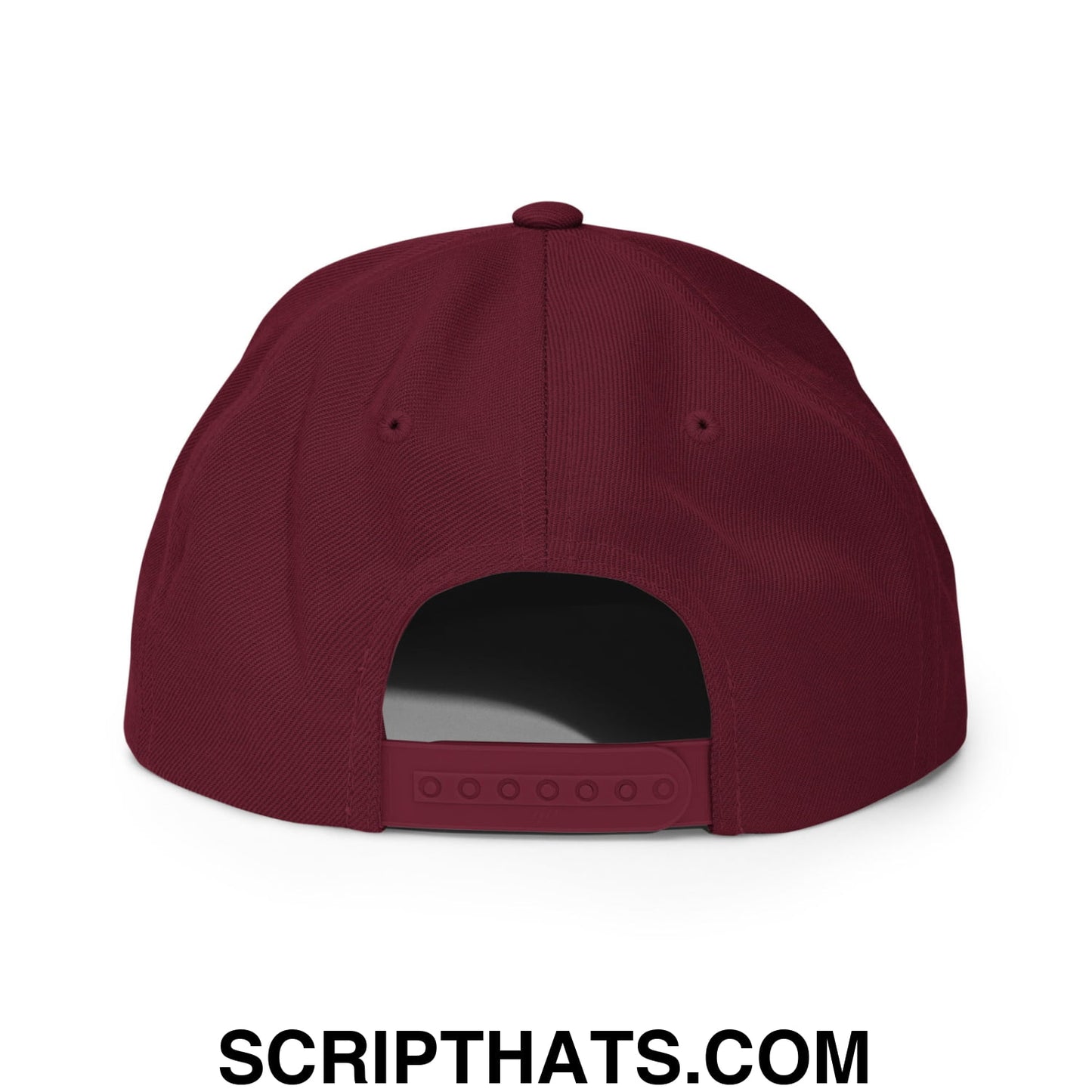 Make Earth Flat Again Embroidered Flat Bill Brim Snapback Hat Maroon