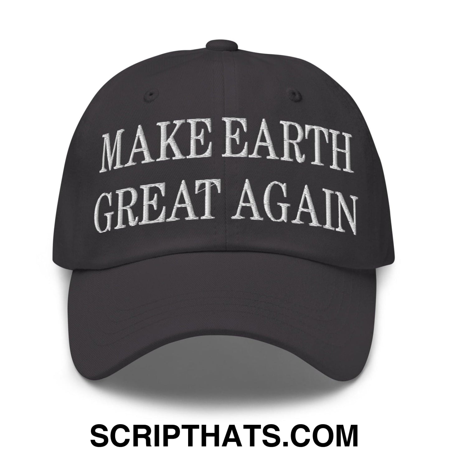 Make Earth Great Again Embroidered Dad Hat Dark Grey