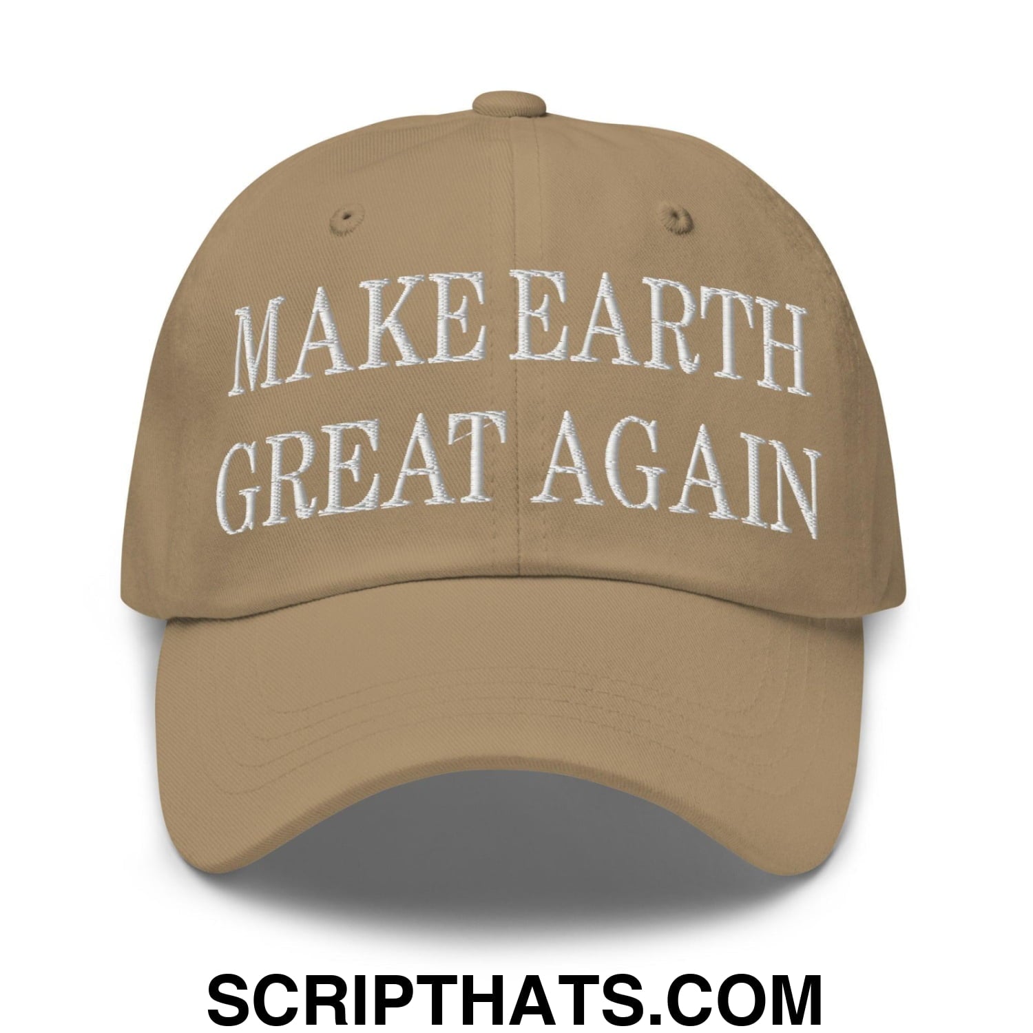 Make Earth Great Again Embroidered Dad Hat Khaki