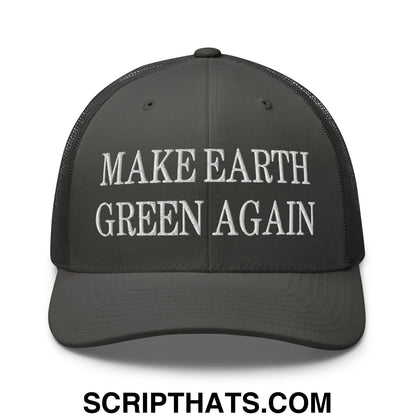 Make Earth Green Again Embroidered Mesh Trucker Hat Charcoal