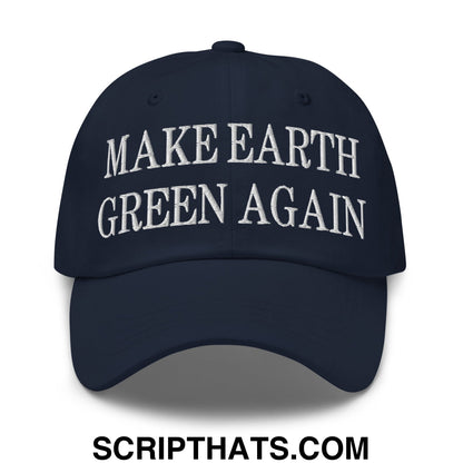 Make Earth Green Again Embroidered Unstructured Dad Hat Navy