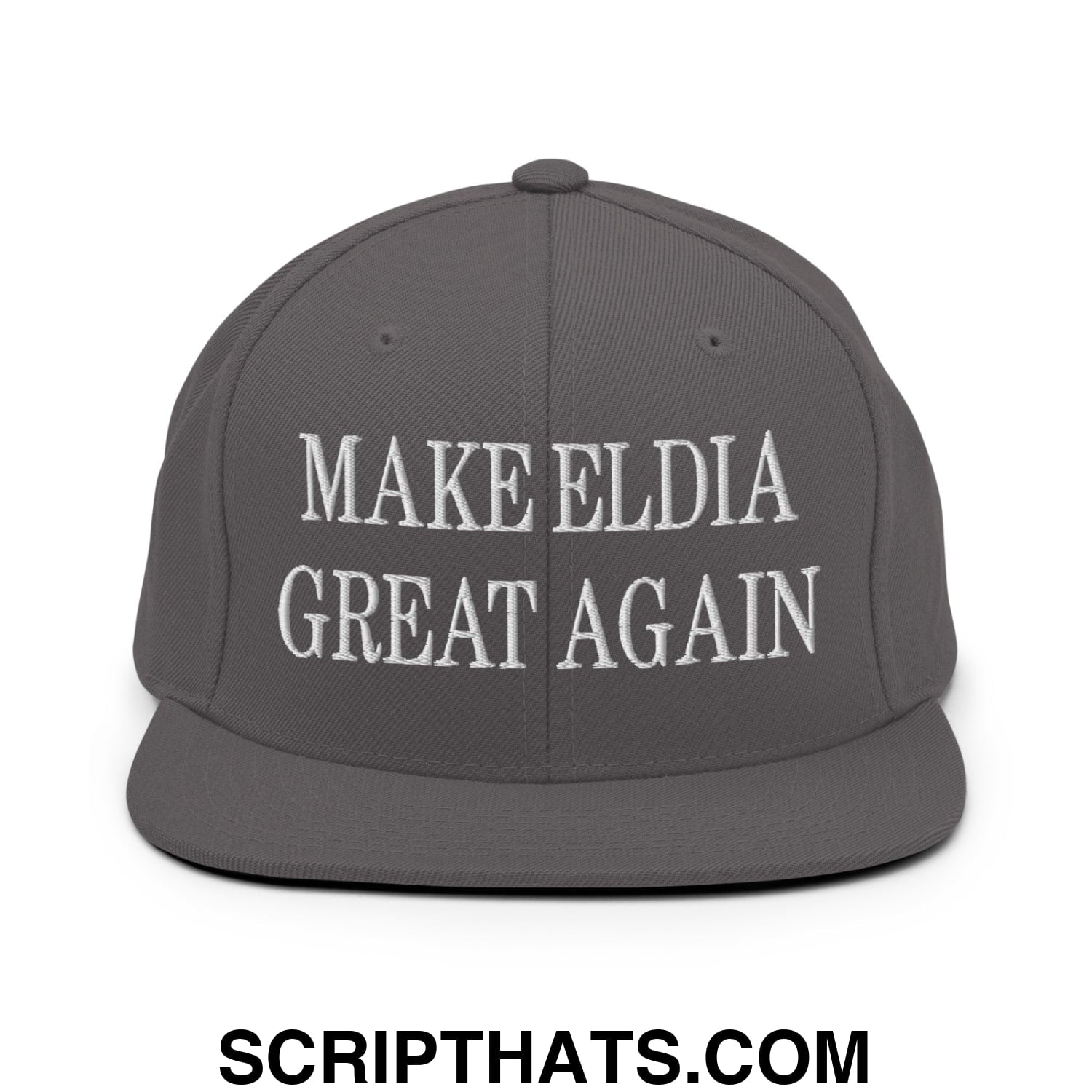 Make Eldia Great Again Embroidered Flat Bill Brim Snapback Hat Dark Grey