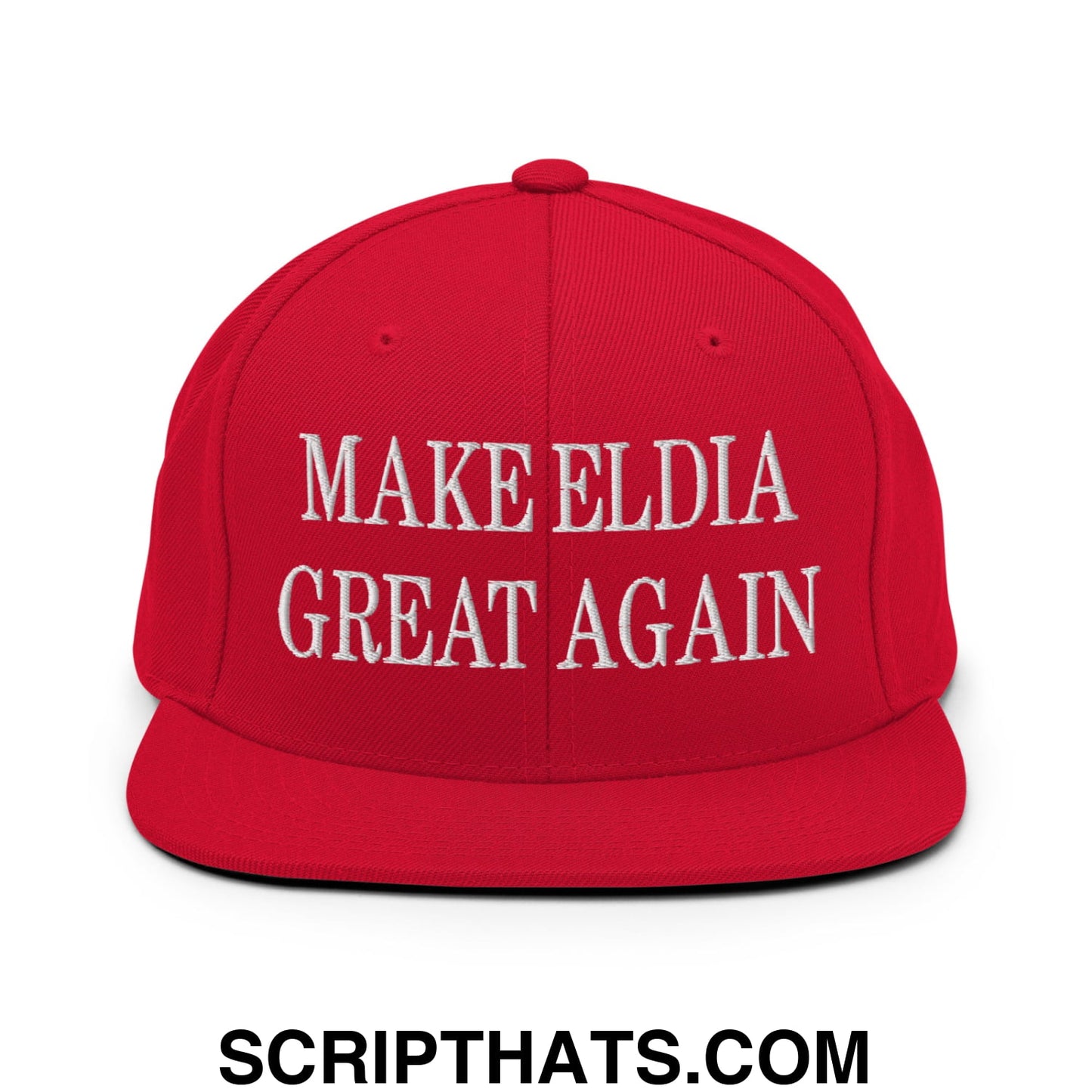 Make Eldia Great Again Embroidered Flat Bill Brim Snapback Hat Red
