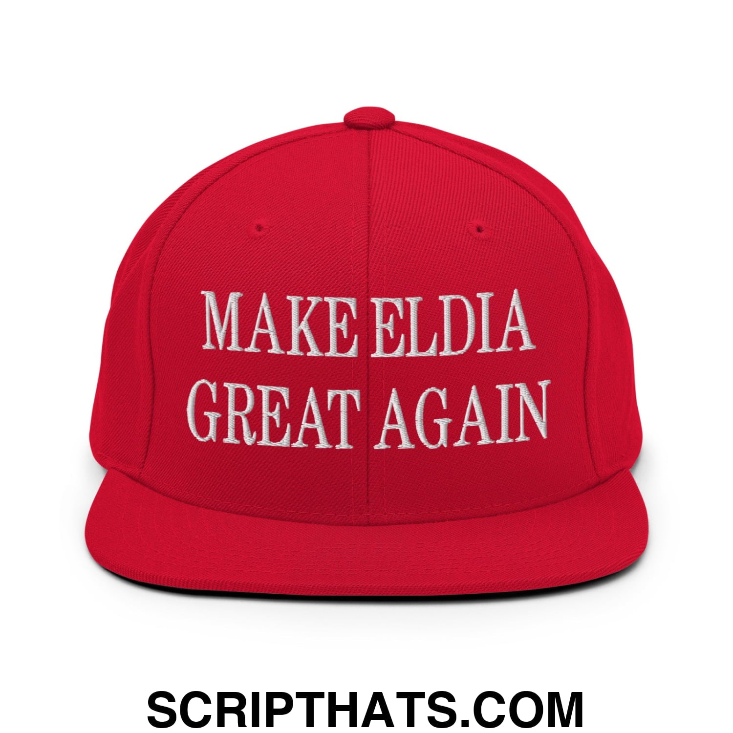 Make Eldia Great Again Embroidered Flat Bill Brim Snapback Hat Red