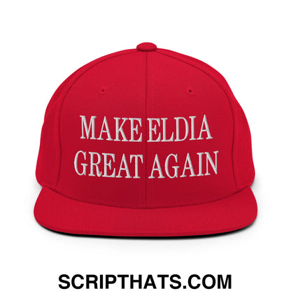 Make Eldia Great Again Embroidered Flat Bill Brim Snapback Hat Red