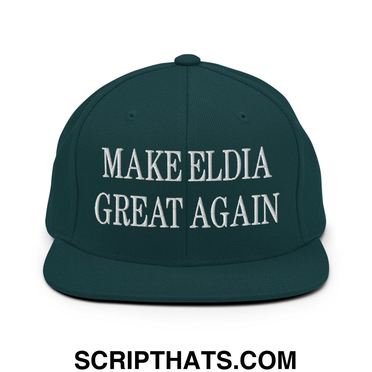 Make Eldia Great Again Embroidered Flat Bill Brim Snapback Hat Spruce