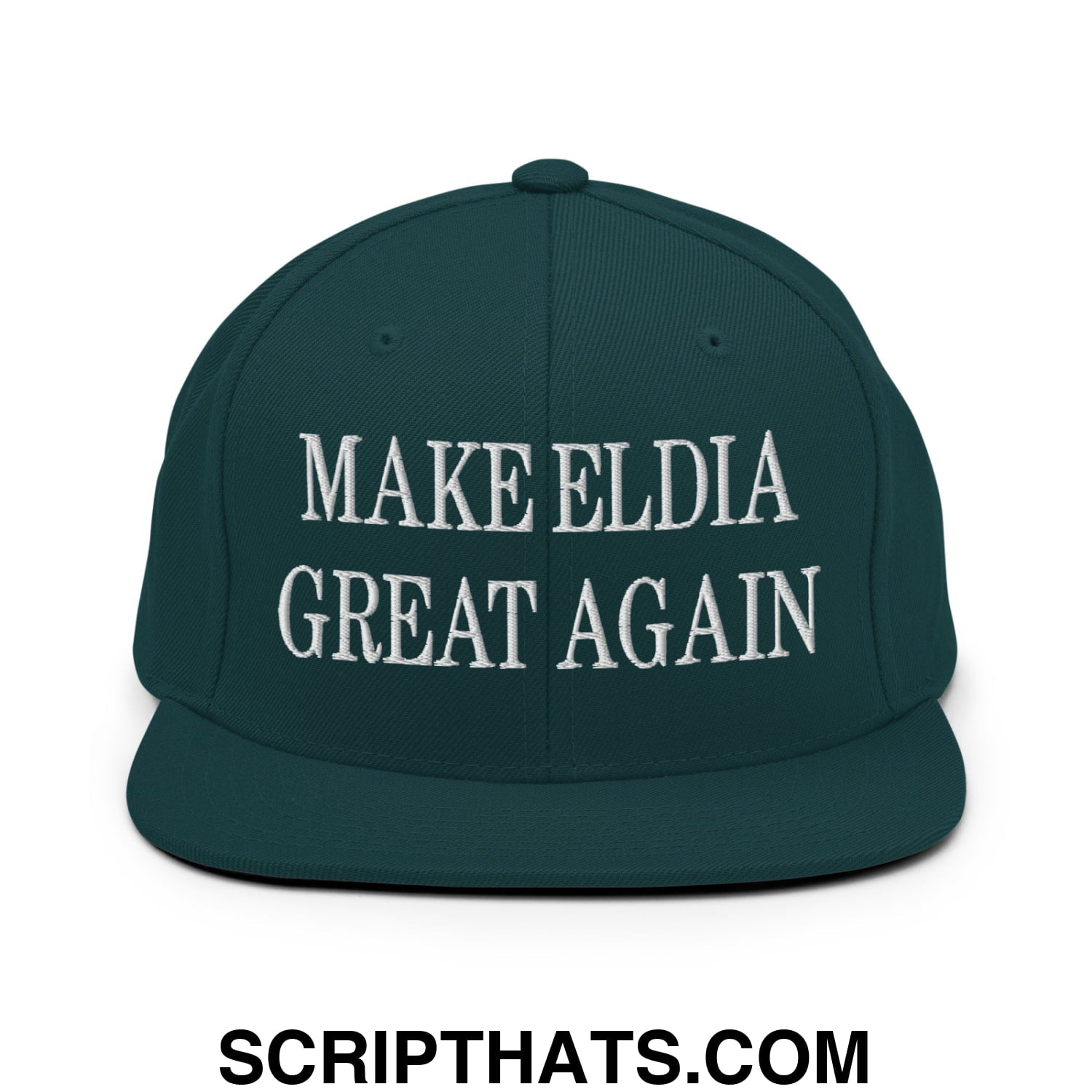 Make Eldia Great Again Embroidered Flat Bill Brim Snapback Hat Spruce