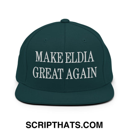 Make Eldia Great Again Embroidered Flat Bill Brim Snapback Hat Spruce