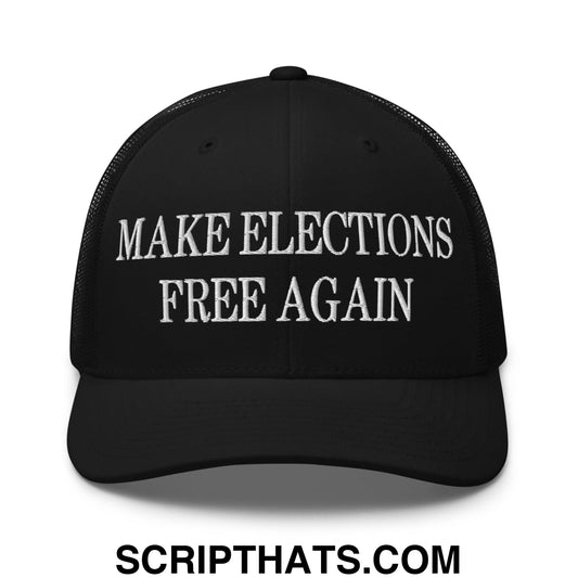 Make Elections Free Again Embroidered Mesh Trucker Hat Black