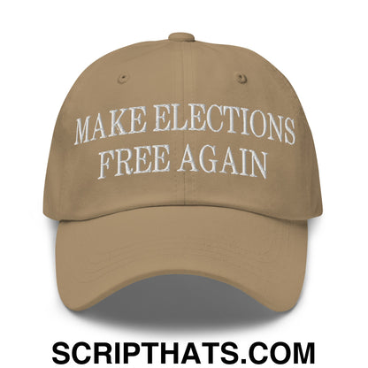 Make Elections Free Again Embroidered Unstructured Dad Hat Khaki