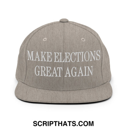 Make Elections Great Again Embroidered Flat Bill Brim Snapback Hat Heather Grey