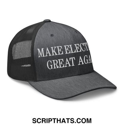 Make Elections Great Again Embroidered Mesh Trucker Hat Dark Heather Gray