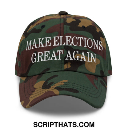 Make Elections Great Again Embroidered Unstructured Dad Hat Green Camo