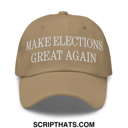 Make Elections Great Again Embroidered Unstructured Dad Hat Khaki