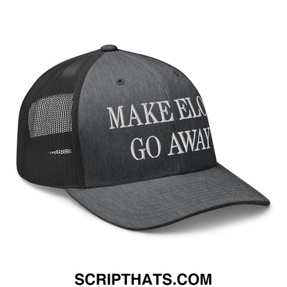 Make Elon Go Away Embroidered Mesh Trucker Hat Dark Heather Gray