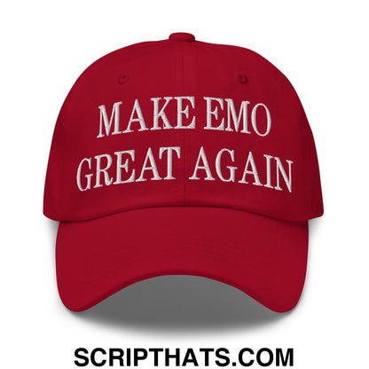 Make Emo Great Again Embroidered Unstructured Dad Hat Cranberry