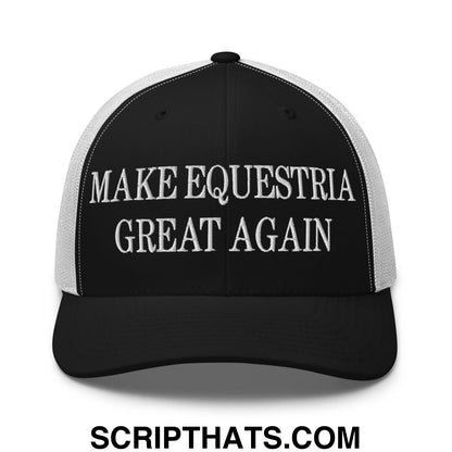 Make Equestria Great Again Embroidered Mesh Trucker Hat Black White