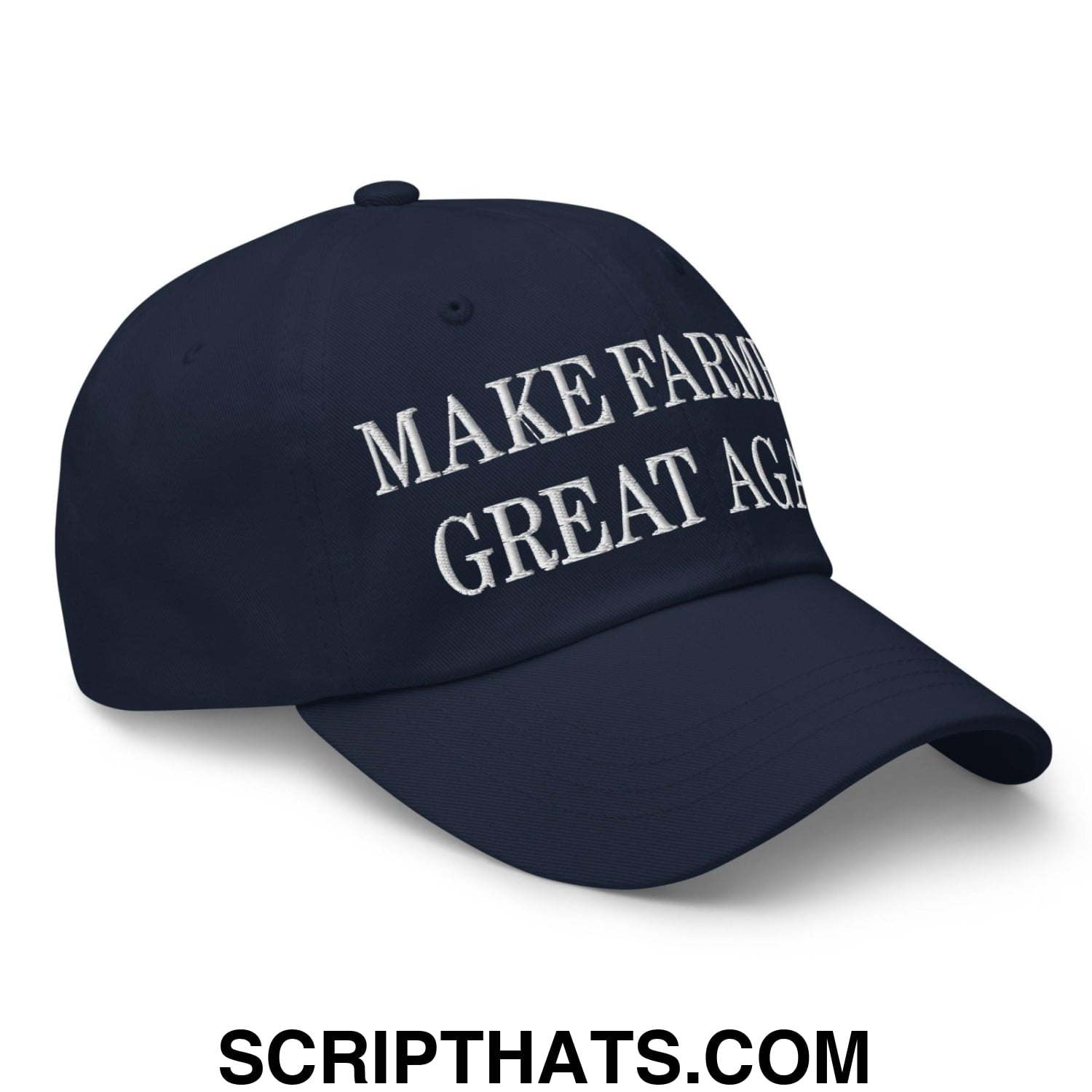 Make Farmers Great Again Embroidered Dad Hat Navy