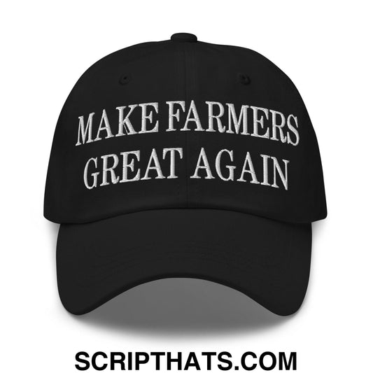 Make Farmers Great Again Embroidered Dad Hat Black