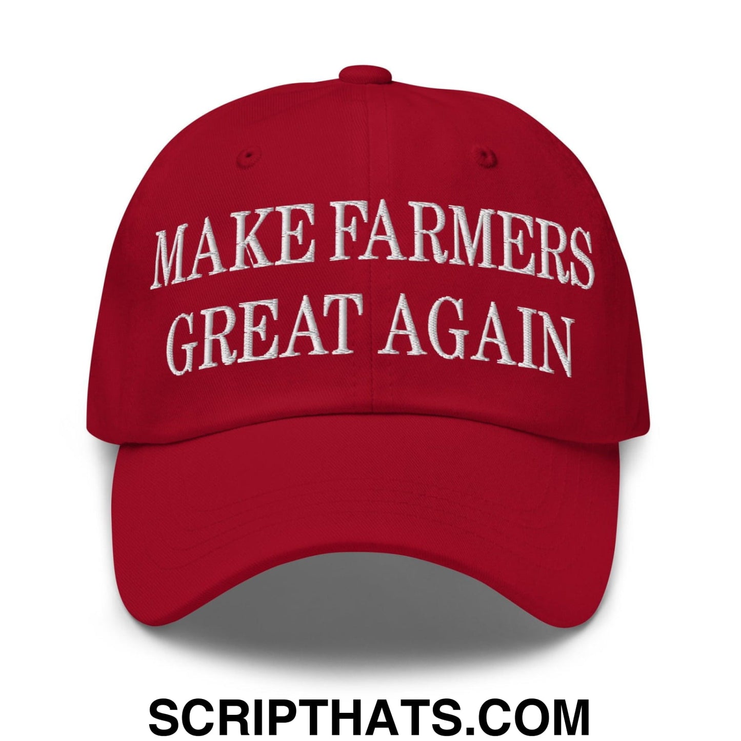 Make Farmers Great Again Embroidered Dad Hat Cranberry