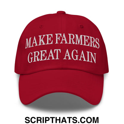 Make Farmers Great Again Embroidered Dad Hat Cranberry