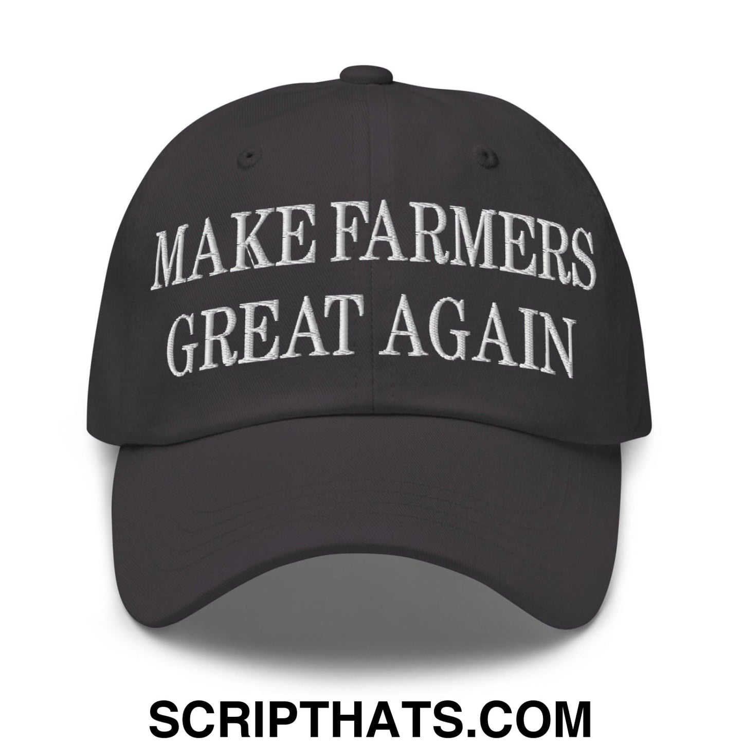 Make Farmers Great Again Embroidered Dad Hat Dark Grey