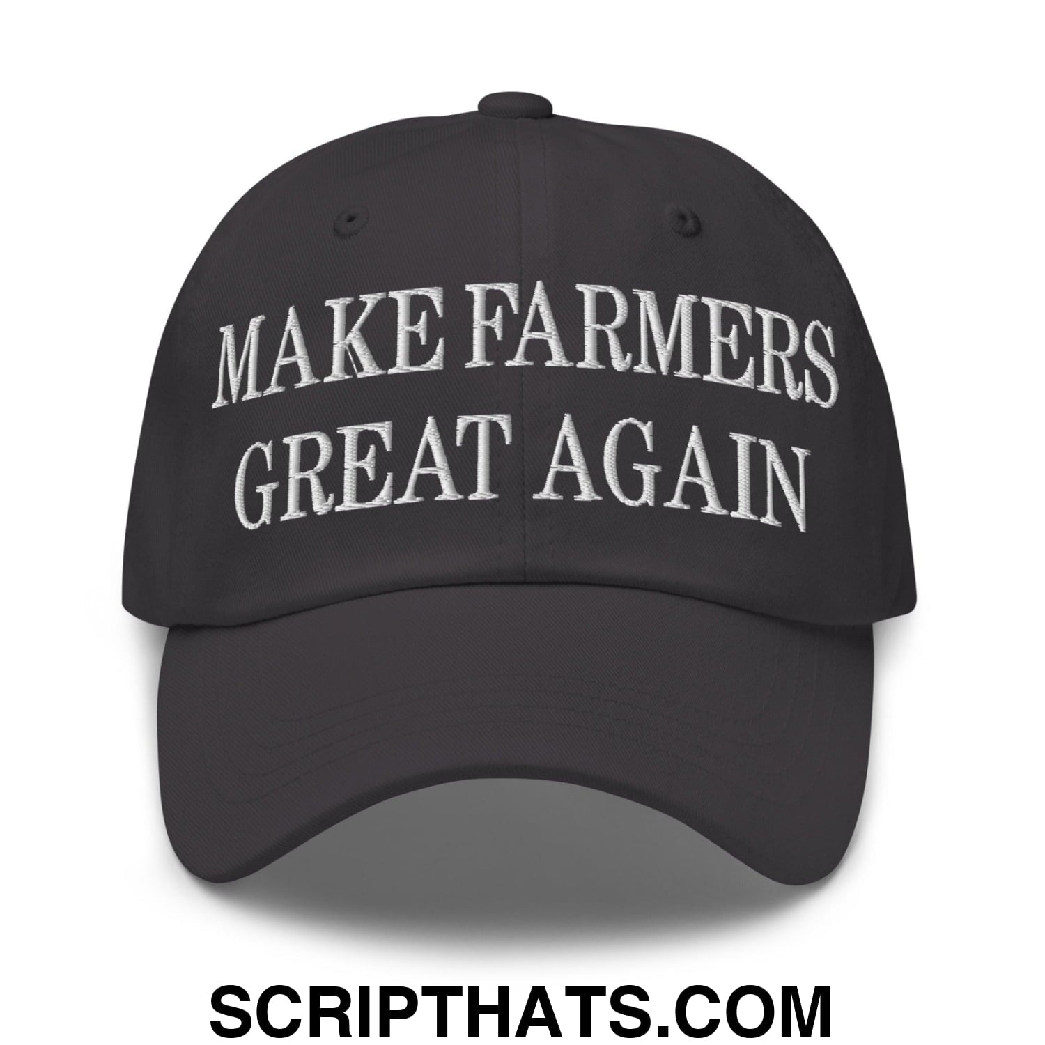 Make Farmers Great Again Embroidered Dad Hat Dark Grey