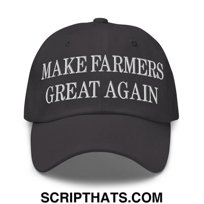 Make Farmers Great Again Embroidered Dad Hat Dark Grey
