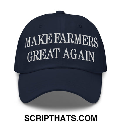 Make Farmers Great Again Embroidered Dad Hat Navy