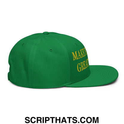 Make Farmers Great Again Green Yellow Embroidered Flat Bill Brim Snapback Hat Default Title