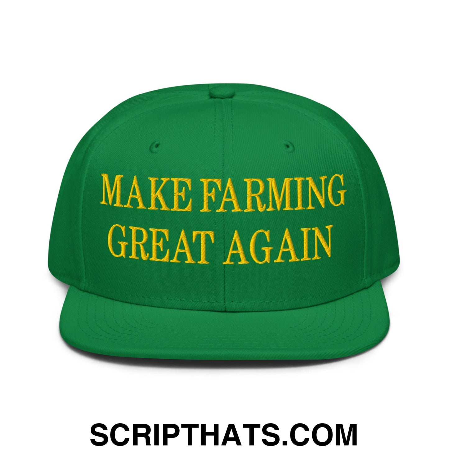 Make Farming Great Again Embroidered Flat Brim Bill Snapback Hat Default Title