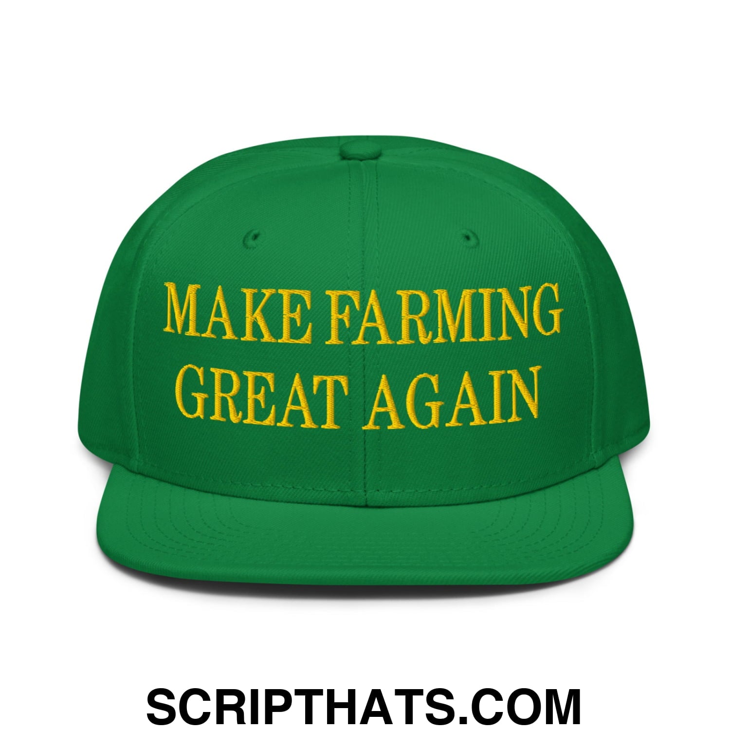 Make Farming Great Again Embroidered Flat Brim Bill Snapback Hat Default Title